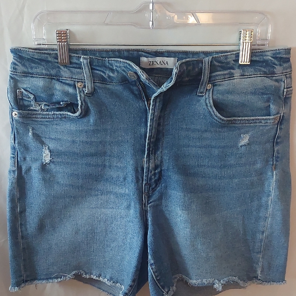 Zenana Distressed Denim Shorts